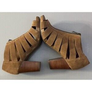 Michael Kors Sherry Suede Front Zip Sandal Size 8.5